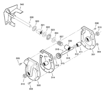 Gear Case Diagram and Parts List for 628102X16A 2005 Briggs and Stratton Snow Blower